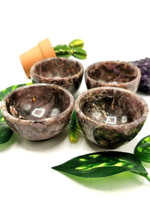 Beautiful Amethyst hand carved round bowls - 3 inches diameter and 160 gms (0.35 lb) - ONE BOWL ONLY