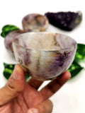 Beautiful Amethyst hand carved round bowls - 3 inches diameter and 200 gms (0.44 lb) - ONE BOWL ONLY