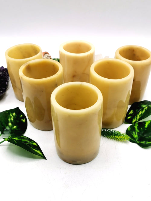 Beautiful gemstone goblets in yellow jade stone - ONLY 1 PIECE
