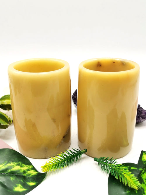 Beautiful gemstone goblets in yellow jade stone - ONLY 1 PIECE