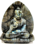 Labradorite Buddha - handmade carving of serene and meditating Lord Buddha - crystal/reiki/healing - 5.5 inches and 1 kg (2.2lb)