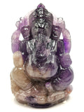 Amethyst Handmade Carving of Ganesh - Lord Ganesha Idol in Crystals and Gemstones - Reiki/Chakra/Healing - 4.5 inches and 0.54kg (1.19 lb)
