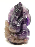 Amethyst Handmade Carving of Ganesh - Lord Ganesha Idol in Crystals and Gemstones - Reiki/Chakra/Healing - 4.5 inches and 0.54kg (1.19 lb)
