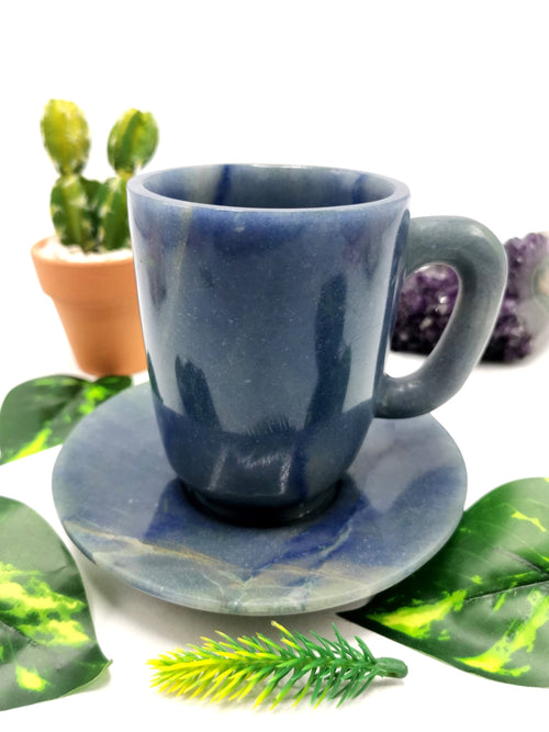 Beautiful Blue Aventurine Tea Cup & Saucer - ONLY 1 Cup and 1 Saucer