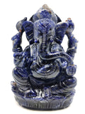 Sodalite Handmade Carving of Ganesh - Lord Ganesha Idol/Murti in Crystals and Gemstones -Reiki/Chakra/Healing - 6.5 inches and 1.57 kg