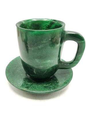 Beautiful Dark Green Aventurine Tea Cup & Saucer - ONLY 1 Cup and 1 Saucer