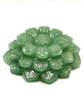 Beautiful green aventurine hand carved zinnia flower carving - crystal/gemstone carvings - 2.7 inch and 130 gms (0.29 lb) - ONE PIECE ONLY