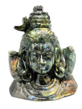 Shiva Handmade in Labradorite Carving - Lord Shivshankar in crystals and gemstones | Reiki/Chakra/Healing/Energy - 9 inches and 4.73 kg