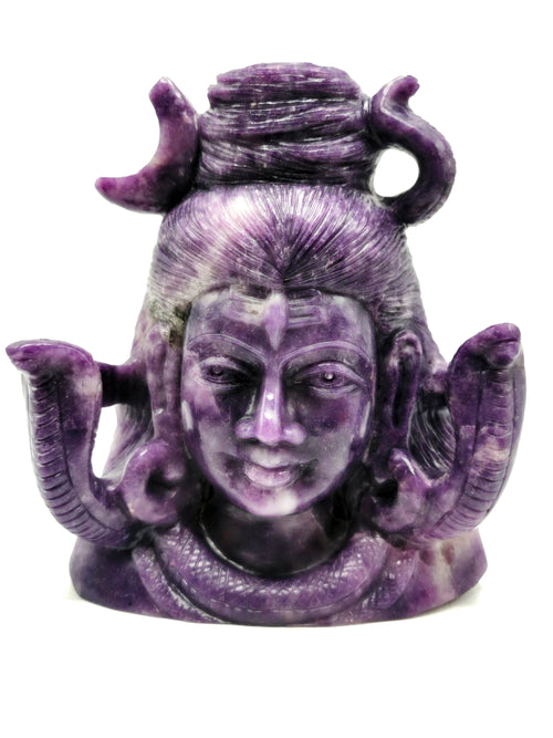 Shiva Handmade in Lepidolite Carving - Lord Shivshankar in crystals and gemstones | Reiki/Chakra/Healing/Energy - 7.8 inches and 3.62 kg