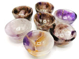 Set of 4 beautiful Amethyst hand carved round bowls - 2 inches diameter and total weight 225 gms (0.49 lb) - FIVE BOWLS