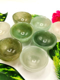 Set of 4 beautiful Light Green Aventurine hand carved bowls - 2 inches diameter and total weight 170 gms (0.35 lb) - FOUR BOWLS