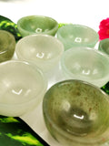 Set of 4 beautiful Light Green Aventurine hand carved bowls - 2 inches diameter and total weight 170 gms (0.35 lb) - FOUR BOWLS