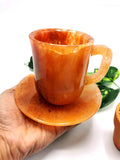 Beautiful Red Quartz Tea Cup & Saucer - ONLY 1 Cup and 1 Saucer