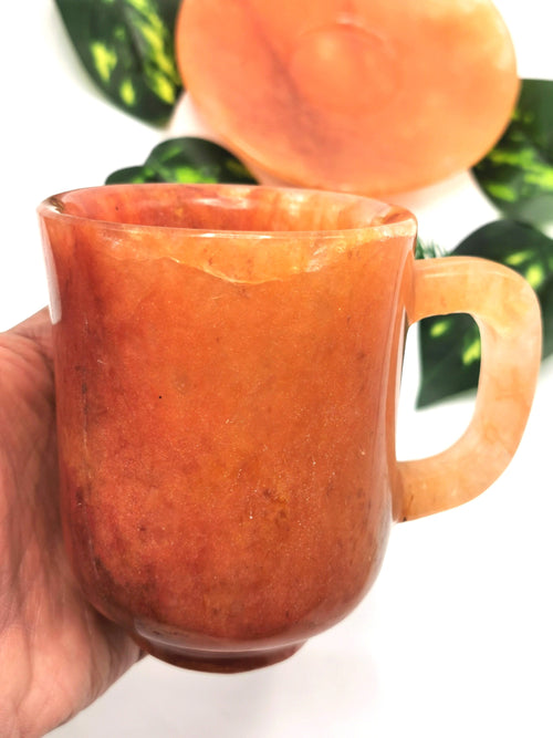 Beautiful Red Quartz Tea Cup & Saucer - ONLY 1 Cup and 1 Saucer
