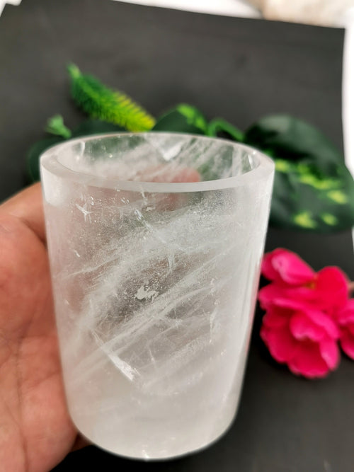 Beautiful gemstone shot glass/goblet in clear quartz stone - ONLY 1 PIECE