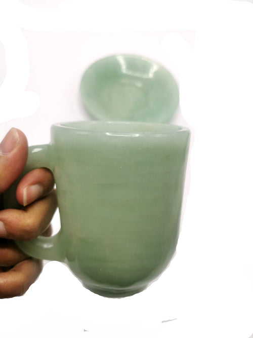 Beautiful Green Aventurine Tea Cup & Saucer - ONLY 1 Cup and 1 Saucer