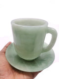 Beautiful Green Aventurine Tea Cup & Saucer - ONLY 1 Cup and 1 Saucer