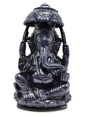 Blue Aventurine Handmade Carving of Ganesh - Lord Ganesha Idol in Crystals and Gemstones - Reiki/Chakra/Healing -10 in and 4.17 kg (9.17 lb)