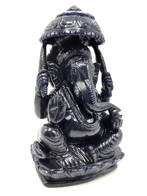 Blue Aventurine Handmade Carving of Ganesh - Lord Ganesha Idol in Crystals and Gemstones - Reiki/Chakra/Healing -10 in and 4.17 kg (9.17 lb)