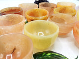 Beautiful yellow aventurine hand carved round bowls - 3 inches diameter and 150 gms (0.33 lb) - ONE BOWL ONLY