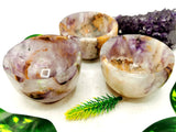 Beautiful Amethyst hand carved round bowls - 3 inches diameter and 200 gms (0.44 lb) - ONE BOWL ONLY
