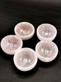 Beautiful Rose Quartz hand carved round bowls - 3 inches diameter and 190 gms (0.42 lb) - ONE BOWL ONLY