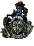 Shiva Handmade in Labradorite Carving - Lord Shivshankar in crystals and gemstones | Reiki/Chakra/Healing/Energy - 6 inches and 1.4 kg
