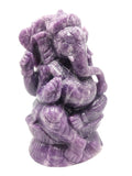Lepidolite Handmade Carving of Ganesh - Lord Ganesha Idol in Crystals and Gemstones - Reiki/Chakra/Healing - 6 inches and 1.46 kg (3.21 lb)