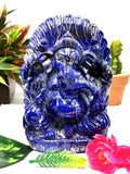 Lapis Lazuli Handmade Carving of Ganesh - Lord Ganesha Idol |Sculpture in Crystals/Gemstones - Reiki/Chakra/Healing - 6.5 inches and 2.08 kg