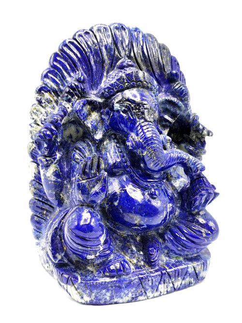 Lapis Lazuli Handmade Carving of Ganesh - Lord Ganesha Idol |Sculpture in Crystals/Gemstones - Reiki/Chakra/Healing - 6.5 inches and 2.08 kg