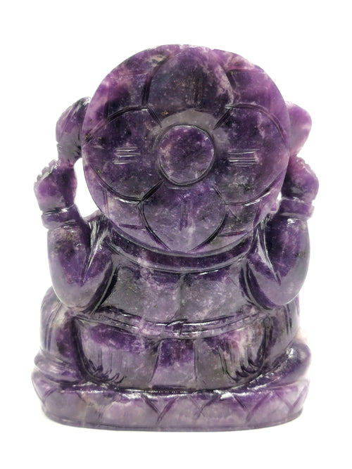 Lepidolite Handmade Carving of Ganesh - Lord Ganesha Idol in Crystals and Gemstones - Reiki/Chakra/Healing - 6 inches and 1.05 kg (2.31 lb)