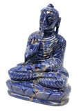 Sodalite Buddha - handmade carving of serene and meditating Lord Buddha - crystal/reiki/healing - 6 inches and 890 gms (1.96 lb)