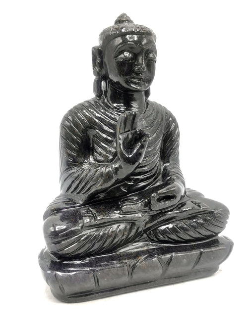 Blue Aventurine Buddha - handmade carving of serene and meditating Lord Buddha - crystal/reiki/healing - 6 inches and 915 gms (2.01 lb)