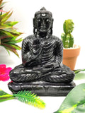 Blue Aventurine Buddha - handmade carving of serene and meditating Lord Buddha - crystal/reiki/healing - 6 inches and 915 gms (2.01 lb)