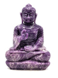 Lepidolite Buddha - handmade carving of serene and meditating Lord Buddha - crystal/reiki/healing - 7.5 inches and 1.34 kg (2.95 lb)