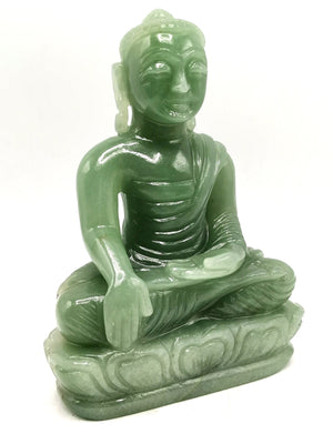 Light Green Aventurine Buddha - handmade carving of serene and meditating Lord Buddha - crystal/reiki/healing - 9 in and 2.34 kg (5.15 lb)