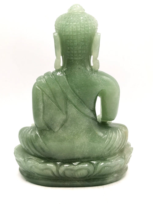 Light Green Aventurine Buddha - handmade carving of serene and meditating Lord Buddha - crystal/reiki/healing - 9 in and 2.34 kg (5.15 lb)