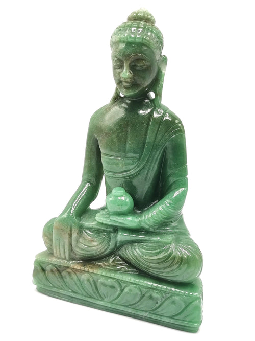 Australian Green Aventurine Buddha - handmade carving of serene and meditating Lord Buddha - crystal/reiki/chakra - 8.5 inches and 1.36 kgs