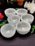 Beautiful white quartz hand carved bowls - 3 inches diameter and 190 gms (0.42 lb) - ONE BOWL ONLY