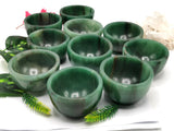 Australian green aventurine hand carved round bowls - 3 inches diameter and 200 gms (0.44 lb) - ONE BOWL ONLY