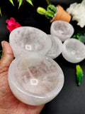 Beautiful Rose Quartz hand carved round bowls - 3 inches diameter and 200 gms (0.44 lb) - ONE BOWL ONLY
