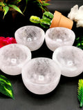 Beautiful Rose Quartz hand carved round bowls - 3 inches diameter and 200 gms (0.44 lb) - ONE BOWL ONLY