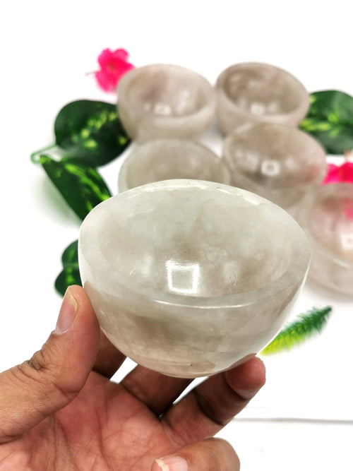 Beautiful Smokey Quartz hand carved round bowls - 3 inches diameter and 190 gms (0.42 lb) - ONE BOWL ONLY