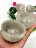 Beautiful Smokey Quartz hand carved round bowls - 3 inches diameter and 190 gms (0.42 lb) - ONE BOWL ONLY