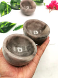 Beautiful Smokey Quartz hand carved round bowls - 3 inches diameter and 200 gms (0.44 lb) - ONE BOWL ONLY