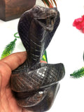 Cobra snake carving in Blue Aventurine stone - crystal healing / chakra / reiki / energy - 4.8 inches and 595 gms (1.31 lb)