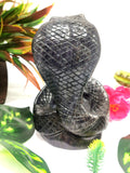 Cobra snake carving in Blue Aventurine stone - crystal healing / chakra / reiki / energy - 4.8 inches and 595 gms (1.31 lb)