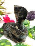 Cobra snake carving in Labradorite stone - crystal healing / chakra / reiki / energy - 4.8 inches and 825 gms (1.82 lb)