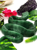 Slithering snake carving in dark green aventurine stone - crystal healing / chakra / reiki / energy - 6 inches and 750 gms (1.65 lb)