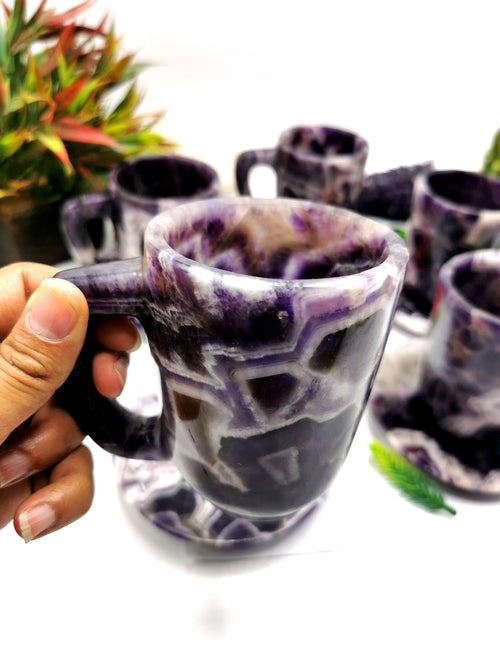 Beautiful Chevron Amethyst Tea Cup & Saucer - ONLY 1 Cup and 1 Saucer